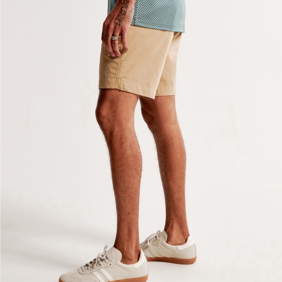 Abercrombie & Fitch Men’s Classic Epic Flex Khaki Flat Front Shorts Size 28 NWT - Picture 4 of 7